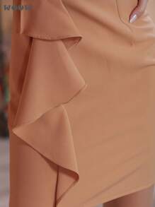 Women Dresses - 卡其色 - 查看 8