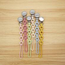 Bộ 2 núm vú giả và núm vú giả bằng silicon, núm vú giả bằng silicon hình bánh rán và kẹp bằng thép không gỉ để tránh mất núm vú giả, quà tặng sơ sinh - Hồng - Xem 6