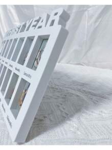 1 件“我的第一年”婴儿儿童成长记录相框，塑料刻字一岁纪念相框，可用于墙壁或桌面装饰婴儿洗礼家庭装饰礼物婴儿洗礼复活节礼物，适合女孩/男孩