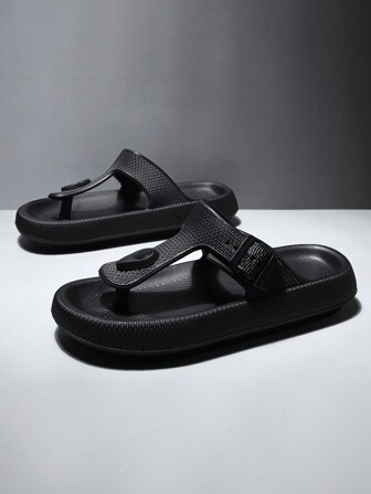 2024 New Style Men's Open Toe Slippers Street Style Sports Slides,  Summer Casual Non-Slip Thick-Bottomed Fisherman Sandals For Beach, Travel, And Fashion Outfit, Plus Size