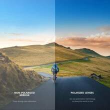 MAXJULI Polarized Wrap Around Sports Fashion Glasses For Big Heads Men Women Fishing Driving Stylish Protection Sun Glasses 8232 - A2 黑/棕 - 查看 6