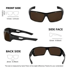 MAXJULI Polarized Wrap Around Sports Fashion Glasses For Big Heads Men Women Fishing Driving Stylish Protection Sun Glasses 8232 - A2 黑/棕 - 查看 2