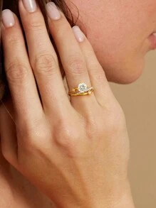 1pc 1 Carat 4 Claws Round Design D-Color Moissanite Engagement Ring Wedding Band For Women S925 Sterling Silver Promise Ring Anniversary Ring Luxury Jewelry Gifts Bridal Jewelry Rhinestone Ring