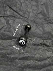 1 pieza Elegante y personalizado creativo Bola Ocho Negra Electropated Barra Recta Barbell piercing para lengua para fiestas de mujeres