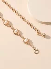 1PC 女童时尚腰链配饰连衣裙新款夏季细腰带百搭腰封返校冬季礼物创意男孩女孩情人节 - 金色 - 查看 5