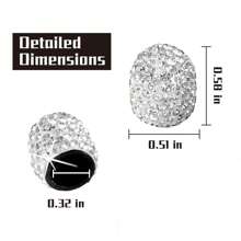 4pcs Rhinestone Decor Car Tire Valve Caps,Universal Car Wheel Tyre Valve Cover Bling Crystal Tire Valve Stem Caps