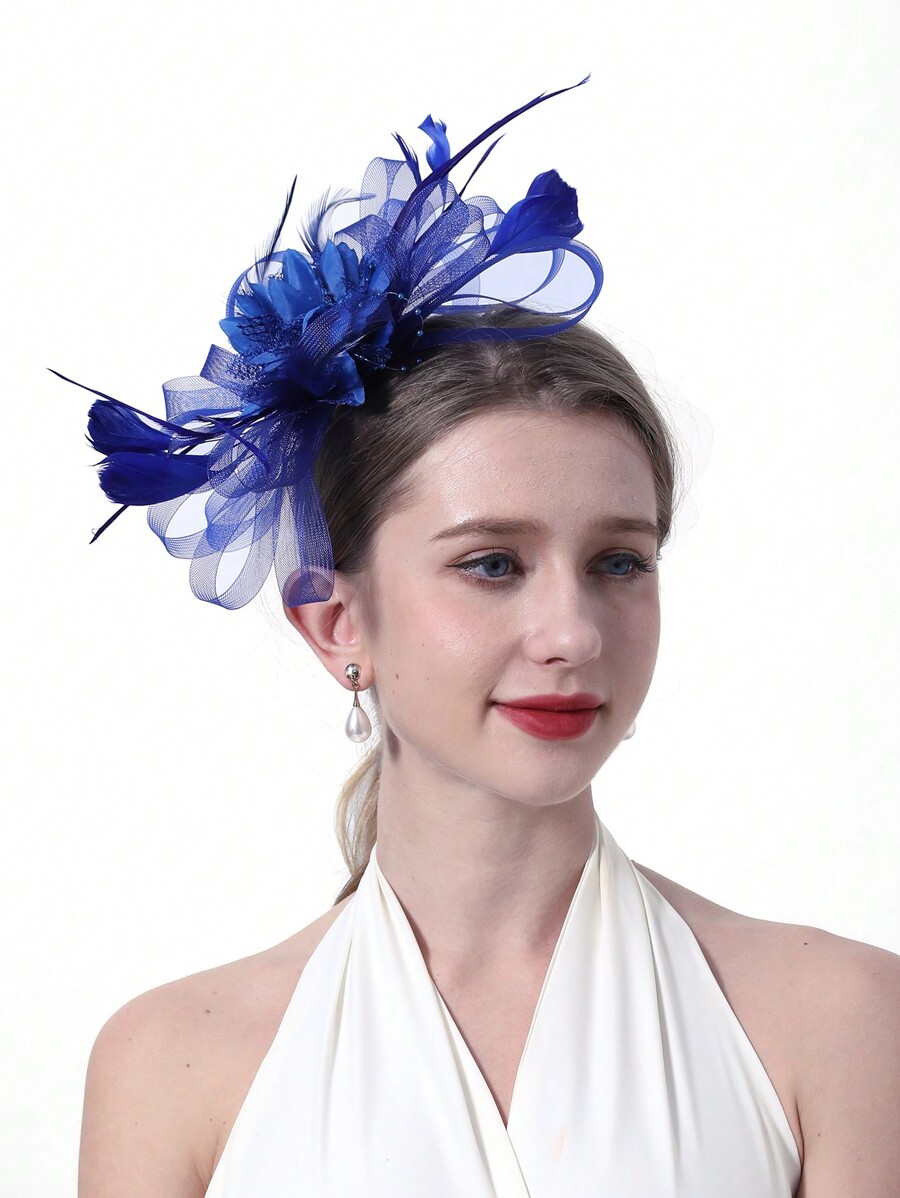 Women's Fascinators Feathers Mesh Ribbons Kentucky Derby Hat Tea Party