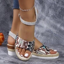 Giày sandal nữ hở mũi gót nhọn mới, cỡ lớn, mùa xuân/hè - Xám - Xem 4