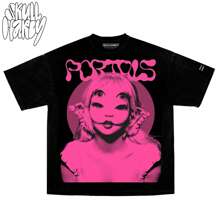 Playeras oversize Unisex Camisetas De Hombros Caidos Con Estampado - Negro - Ver 1