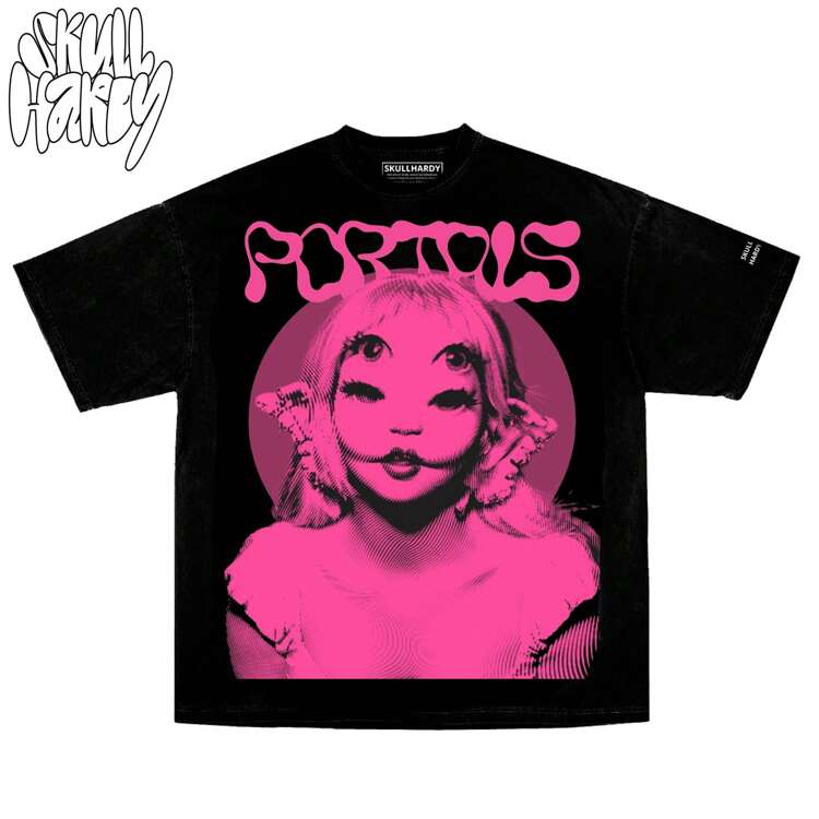 Oversized Unisex T-Shirts Drop Shoulder T-Shirts With Print - 黑色 - 查看 1