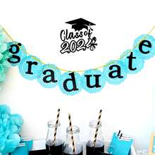 Class Of 2024 Decal For Balloon Arch Sign Graduation Decal For Sign, Making Grad Party Class Of 2024 Event Planner Vinyl Decal (Class 2024 Decal) - Black and White - View 3