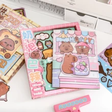 1 pieza Libro silencioso de Capibara en caja de regalo - Libro con mecanismo de porpoise de dibujos animados, pegatinas lindas, material para manualidades DIY (estilo aleatorio) - Multicolor - Ver 1