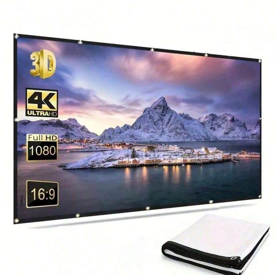 Màn hình máy chiếu rạp hát tại nhà Màn hình mềm di động gấp gọn 60 72 84 100 120 150 inch 16:9 Màn hình máy chiếu độ nét cao tiệc ngoài trời thích hợp cho sử dụng ngoài trời tại nhà văn phòng - 120 inch - Xem 1