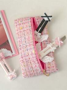 1Pc Angel Wing Design Manual-Retractable Utility Knife Pocket Knife Mini Portable Ballet Style Handmade Utility Knife Bow Unboxing Tool For Students Hand Ledger Thiết kế sáng tạo dễ thương Dao văn phòng phẩm, Quay lại trường học, Đồ dùng học tập - Nhiều màu - Xem 8
