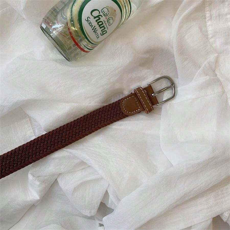Unisex Elastic Braided Belt, No Holes, Super Convenient And Simple For