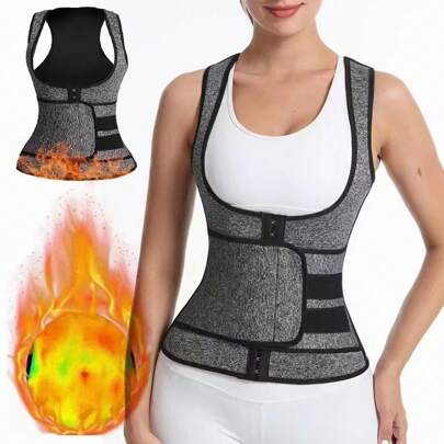 女士運動腰帶氯丁橡膠拉鍊背心塑身衣，壓縮背心產後瑜伽控制腹部束腰腰夾