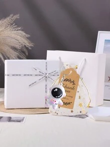 10 Sets Astronaut Space Party Favors With Astronaut Space Keychain, Star & Moon Shaped, Clear Organza Bags With Thank You Kraft Tags, For Party Supplies, School Rewards, Birthday, Wedding Gifts