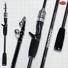 Caña de pescar telescópica de fibra de carbono duradera para pescar en agua dulce y salada, caña de pesca para lanzar cebos, caña de pescar con carrete giratorio, caña de pescar para señuelos, caña de pescar para bass, diseño compacto y portátil para pesca en agua salada, mango de Eva y asiento de carrete de Abs, caña de pescar para trucha y bass, caña de pescar de viaje con mango de Eva para carpas y bass, caña de pescar de agua dulce, caña de pescar para señuelos, las mejores cañas de pescar para pesca con señuelos - Negro - Ver 2