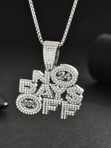 1 chiếc Hip Hop lớn không có ngày nghỉ mặt dây chuyền chuỗi thời trang sáng tạo vòng cổ cho nam đồ trang sức - Bạc - Xem 1