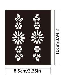 Western Style Hollowed Out Temporary Tattoo For Body, Henna Hand Painting Design - Black - View 4
