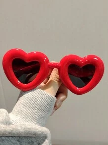 1 件红色 OOTD 多风格性感火焰红可选夏季可爱 Y2K 季节青睐经典颜色年轻女士时尚眼镜带心形水钻装饰万圣节圣诞节时尚基础秋冬女士服装商务休闲礼物 - 紅色 - 查看 15