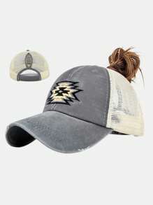 Street 1 Nữ Đuôi Ngựa Mũ Bóng Chày Với Vật Tổ Thiết Kế Thêu Cho Các Hoạt Động Ngoài Trời Vào Mùa Xuân Và Mùa Hè - Tranh thêu vật tổ - Xem 11