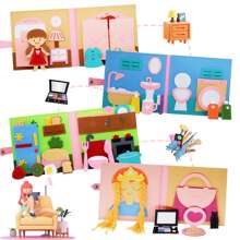 Libro de actividades Montessori para niños y niñas con 1 pieza de libro tranquilo 3D de fieltro enfocado en el aprendizaje temprano de habilidades para la vida para edades de 3, 4, 5 y 6 años, regalos escolares de cumpleaños para la escuela infantil. Artículos escolares, estudiante, papelería, suministros escolares.