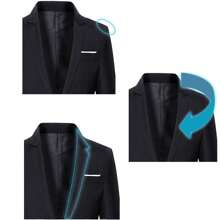 Saco Blazer Hombre Casual Moda Caballero Slim Fit Negro - Negro - Ver 7