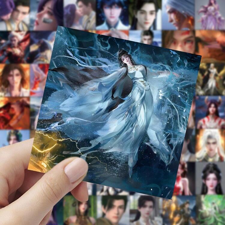 60 miếng dán chống nước hoạt hình Anime cho ốp điện thoại, người lập kế hoạch, chai nước, máy tính xách tay, sổ lưu niệm; Các tính năng: Tái sử dụng, không dấu vết, thiết kế đẹp mắt - 60 miếng dán phim hoạt hình anime - Xem 2