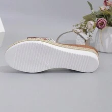 Giày sandal nữ hở mũi gót nhọn mới, cỡ lớn, mùa xuân/hè - Xám - Xem 8