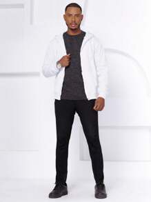 Men Zip-Up Hoodies - 白色 - 查看 2