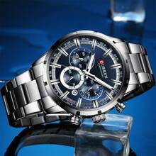 CURREN Relógio de Pulso de Moda Masculina Cronógrafo Função Data Automática Marca Superior Relógio Original de Luxo à Prova D'Água Pulseira de Aço Inoxidável Esporte Militar Quartzo Relógio Masculino Presente 8355