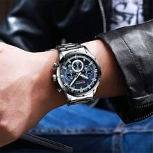 CURREN Relógio de Pulso de Moda Masculina Cronógrafo Função Data Automática Marca Superior Relógio Original de Luxo à Prova D'Água Pulseira de Aço Inoxidável Esporte Militar Quartzo Relógio Masculino Presente 8355