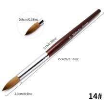2#–24# 美甲花卉雕刻筆，玫瑰木手柄，圓頭 Kolinsky 水晶筆，適用於美甲藝術與指甲護理 - 紅色 - 查看 14