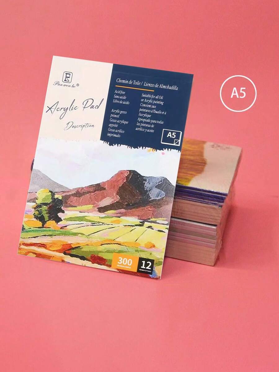 Bảng vẽ A5 - Giấy vẽ sơn dầu và sơn acrylic dày bằng bột gỗ nguyên chất, sách màu nước nghệ thuật có thể xé được dành cho người mới bắt đầu và học sinh - trắng - Xem 1