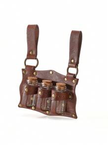 3 viales de poción de corcho medieval, bolsa de cintura fantasía lateral para Halloween