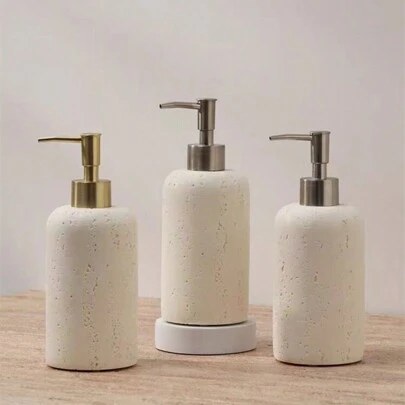 1 件树脂皂液器、分配瓶、带泵的台面乳液瓶、浴室洗手液分配器、浴室可再填充空瓶、浴室配件家居浴室装饰秋季装饰返校