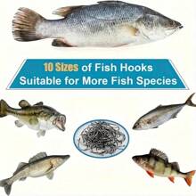 3-12# Ise-Ni Barb Fish Hook Set, Fishing Gear With A Box - Black - View 8