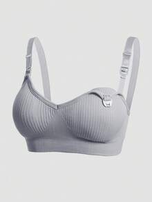 Set de 5 sujetadores de maternidad y lactancia, con escote en V sexy y cierre delantero, con almohadillas desmontables y diseño de doble gancho, de tela de nailon suave y sin costuras, con cobertura completa y antidescolgamiento, aptos para dormir, embarazo, posparto, todo el año y Navidad - Multicolor - Ver 9