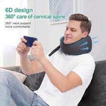 1入組出差頸枕 純記憶棉頸枕，舒適透氣外罩，可機洗，配備豪華袋的飛機旅行組 - 彩色 - 查看 6
