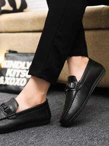 Summer Bestseller Plus Size Men's Slip-On Casual Loafers, Anti-Slip & Durable Sports Shoes, Fashion Moccasins, Recommend Ordering One Size Up - Black - View 6