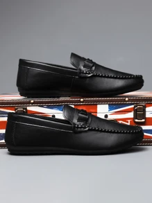 Summer Bestseller Plus Size Men's Slip-On Casual Loafers, Anti-Slip & Durable Sports Shoes, Fashion Moccasins, Recommend Ordering One Size Up - Black - View 4