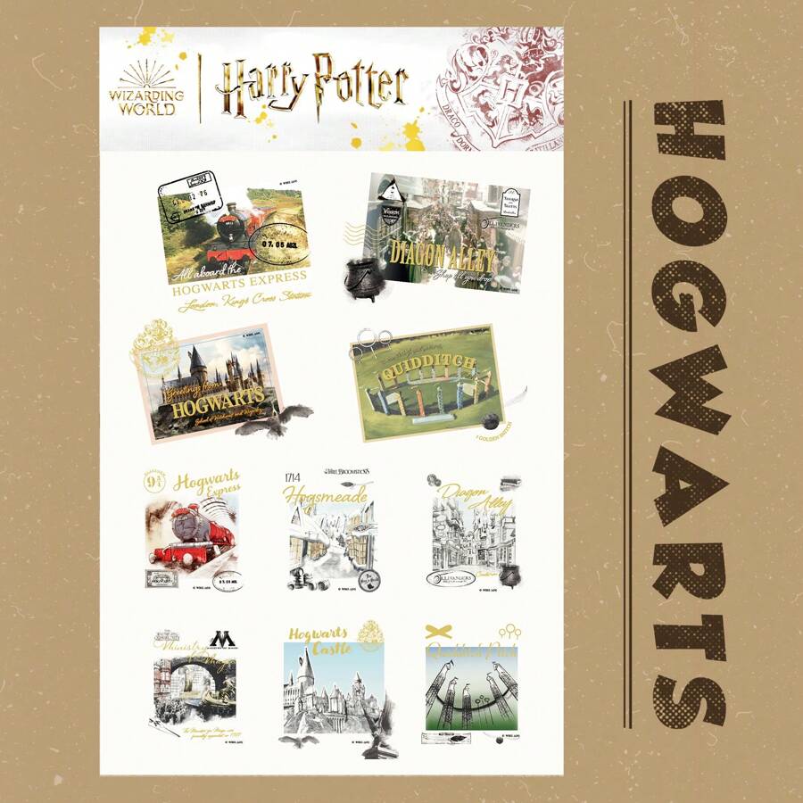 Harry Potter Aesthetic Translucent Hot Stamping Hogwarts Character