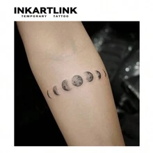 INKARTLINK革命性技術紋身，半永久性紋身，小印花太陽臨時紋身，假紋身，防水，真實的紋身外觀，以植物為基礎，紋身 - 黑色 - 查看 6