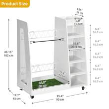 Golf Bag Organizer Rack Holder Golf, Equipment Organizer, Fit 2/3 Golf Bags And Other Sports Equipment, For Garage Club And Shed - White - View 4