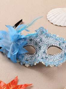 1入優雅的威尼斯化妝舞會和派對，復古風格，適合情侶化妝舞會面具，適合瑪蒂脂、萬聖節、聖誕節、新年派對服裝，金塵設計，舒適配戴-化妝舞會成人服裝配件 - 彩色 - 查看 6