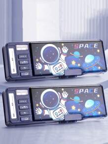 1入多功能筆袋,原子筆盒,可變形密碼鎖,雙層文具盒 - 粉色 - 查看 4