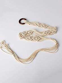 1pc Handmade Wax Rope Woven Belt For Women, Suitable For Dresses - A - View 16