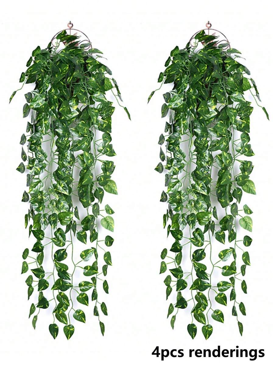 Artificial Hanging Vines Plants 2 Packs Plastic Fake Trailing Weeping