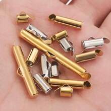 10pcs 304 Stainless Steel Crimp End Cap Slider Clasp Tube Daily Making DIY Jewelry Accessories Bracelet Necklace Connector